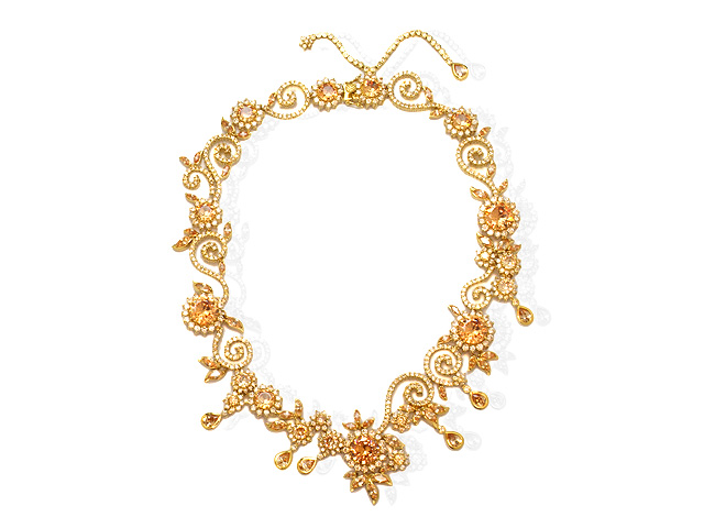 Otazu Silver Champagne CZ Gold Plated 41cm Necklace
