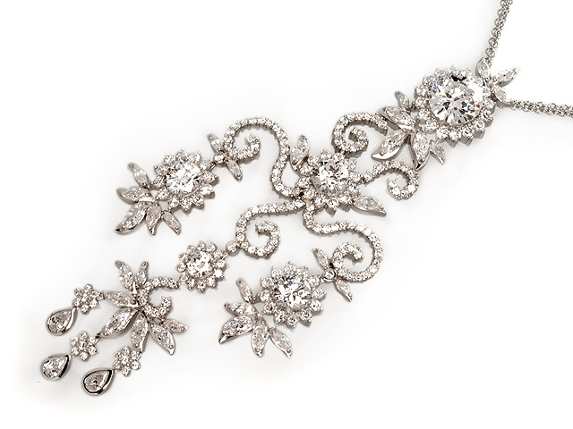 Otazu Silver White CZ 100cm Necklace