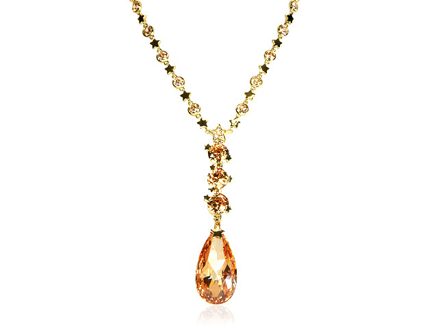 Otazu Silver Champagne CZ Gold Plated Necklace