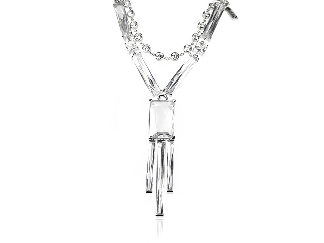 Otazu Silver Collection White CZ Necklace