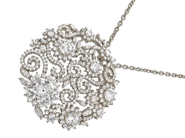 Otazu Silver White CZ 100cm Necklace