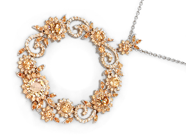 Otazu Silver Champagne CZ 42cm Necklace