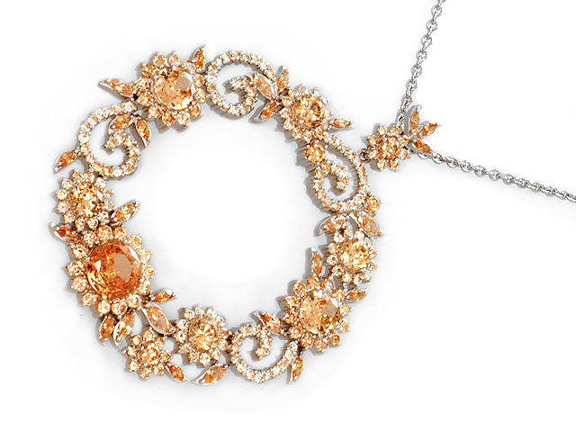 Otazu Silver Champagne CZ 100cm Necklace