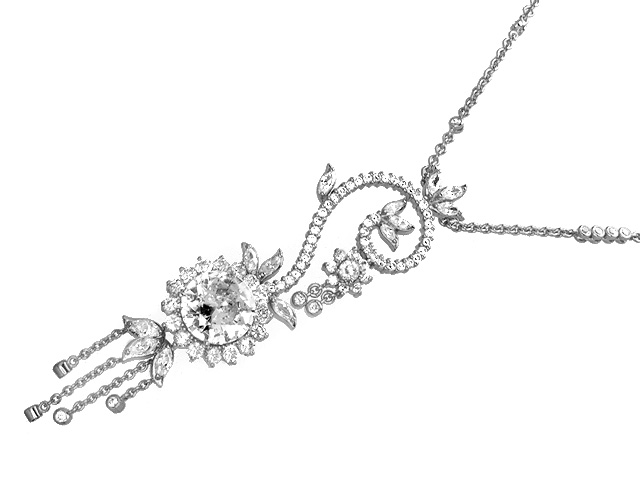 Otazu Silver White CZ 72cm Necklace