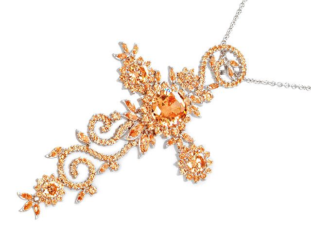 Otazu Silver Champagne CZ Necklace