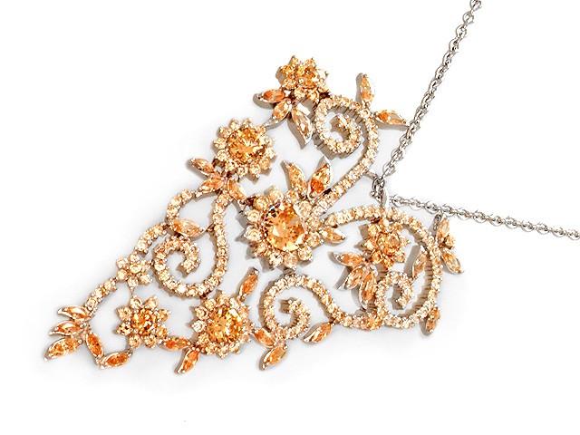Otazu Silver Champagne CZ 100cm Necklace