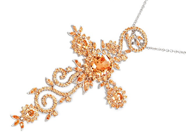 Otazu Silver Champagne CZ Necklace