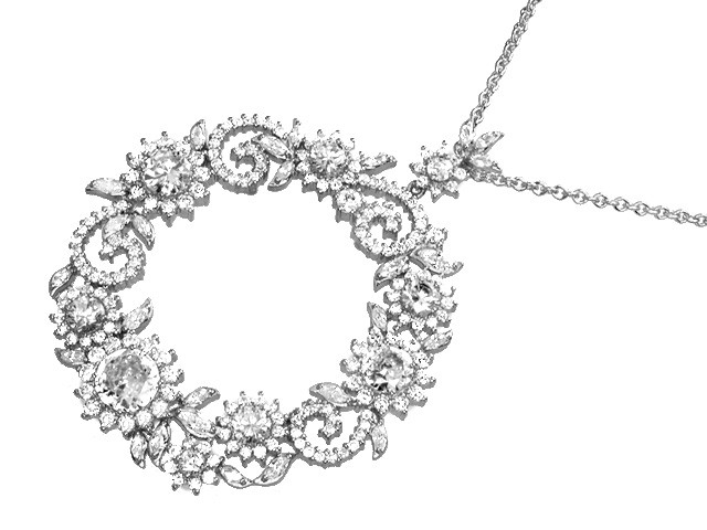 Otazu Silver White CZ 42cm Necklace