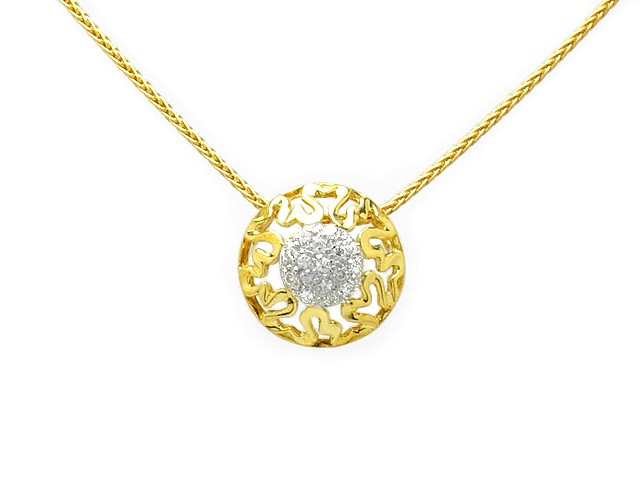 Zandra Rhodes 9ct Yellow Gold Diamond Set Necklace