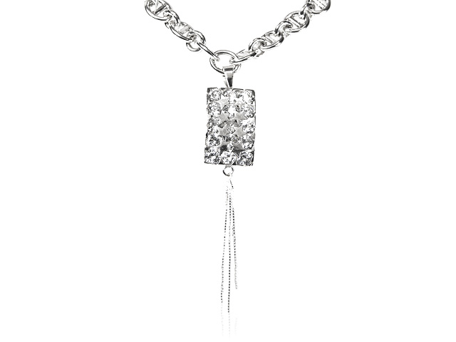 Otazu Silver CZ Link Chain Necklace