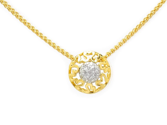 Zandra Rhodes Gold Plated Silver Diamond Set Necklace
