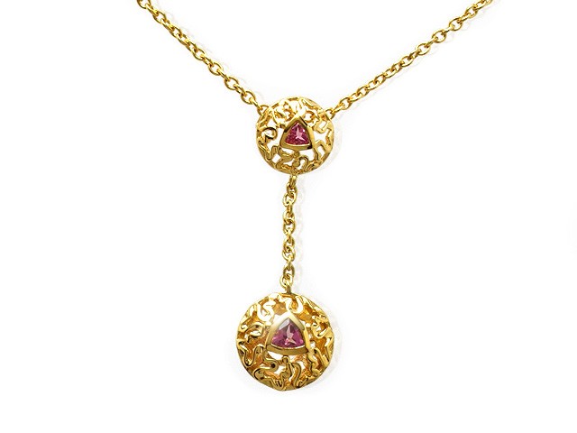 Zandra Rhodes Plated Silver Pink Tourmaline Necklace