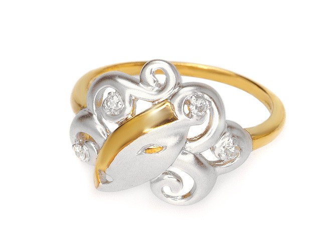 ZR Two Tone Manhattan Lady Diamond Silver Ring