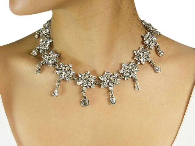 Otazu White Crystal Necklace