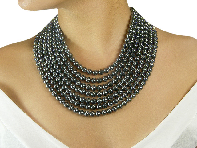Otazu Black Pearl Crystal Necklace
