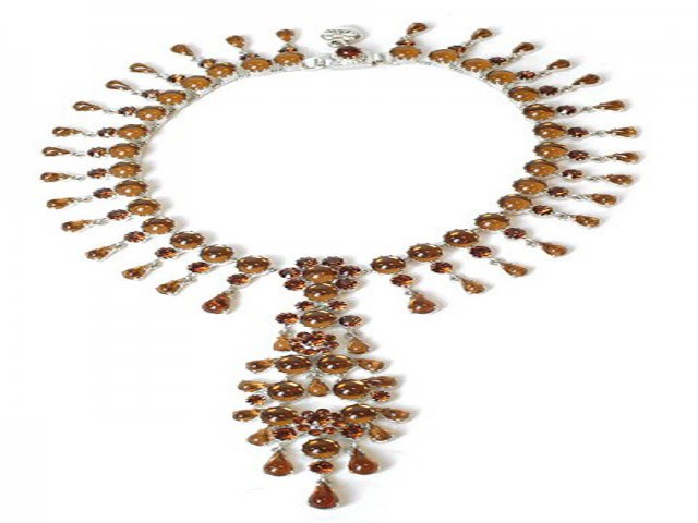 Otazu Smoked Topaz Crystal Chandelier Necklac