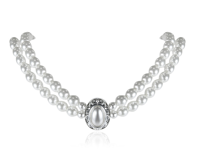 Silver Tone Pearl 
