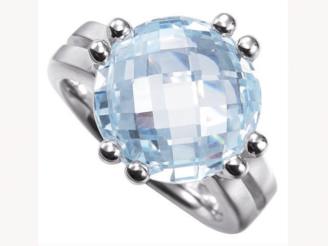Cai Pretty Woman Ice Blue CZ Silver Ring