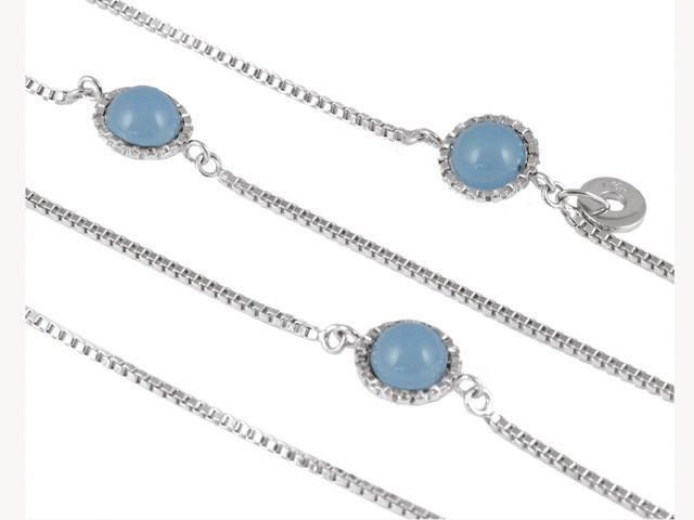 Cai Contemporary Jade Silver Loop Necklace