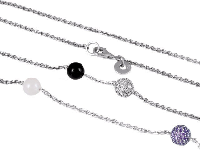 Cai Multi Stone Sterling Silver Necklace