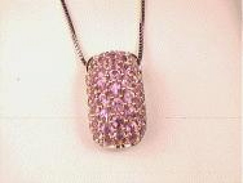 18ct White Gold Pink Sapphire Necklace