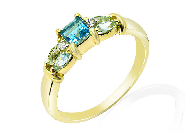 9ct Yellow Gold Blue Topaz 