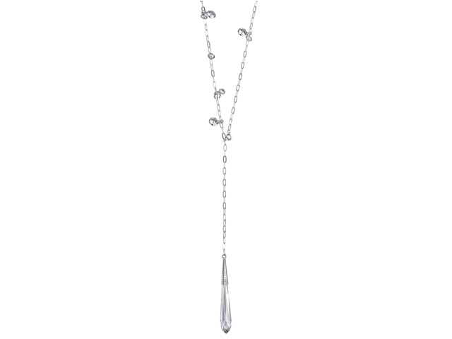 925 Sterling Silver White Cubic Zirconia Drop Necklace