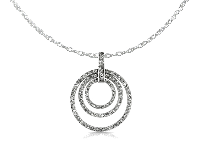0.33ct Diamond Oval Pendant In 9ct White Gold main image 1
