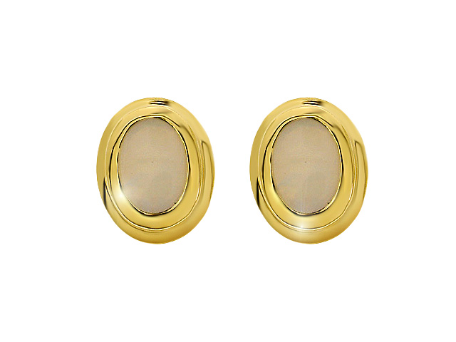 9ct Yellow Gold Opal Earrings