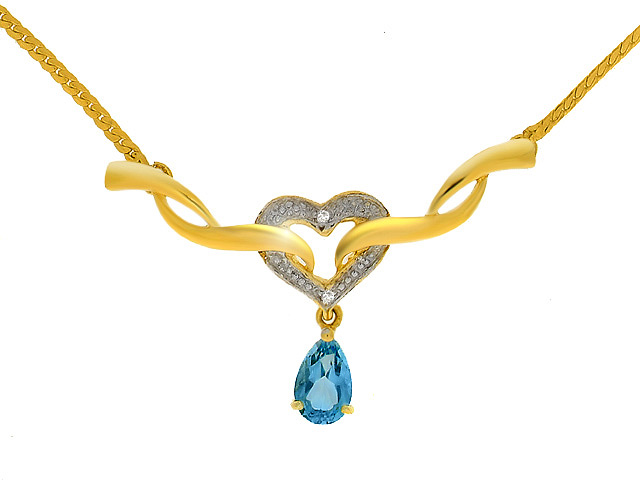 9ct Yellow Gold Blue Topaz 