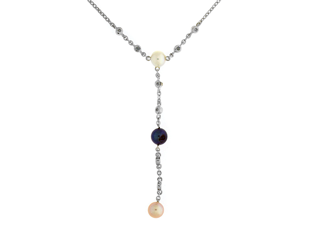 9ct White Gold Chinese Freshwater Pearl Necklace