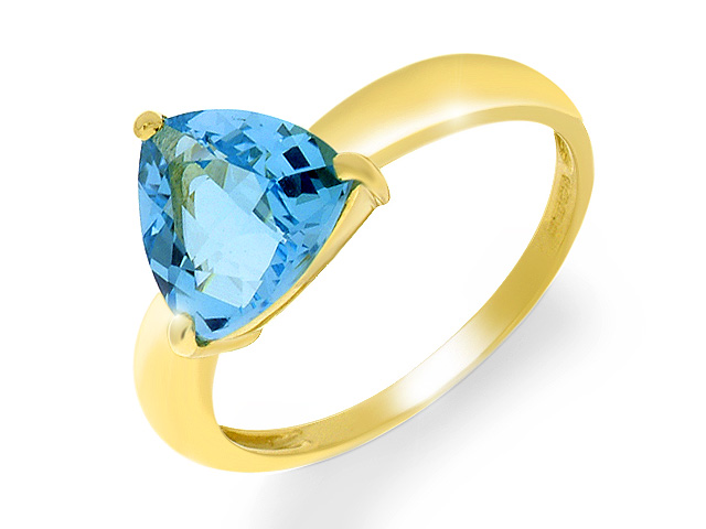 9ct Yellow Gold Blue Topaz Cocktail Ring