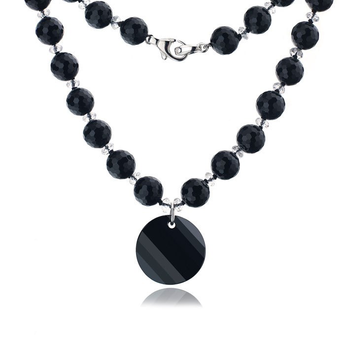 Mishca Jewels Black Onyx Sterling Silver 46cm Necklace