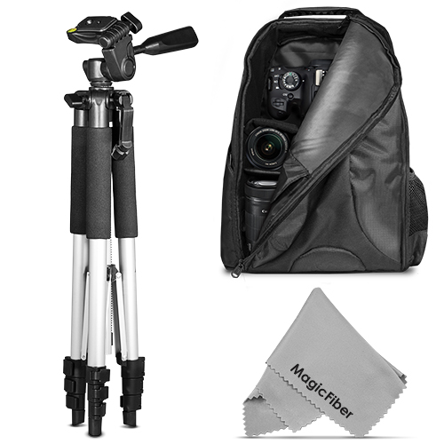 Camera Bag Backpack + 57" Tripod for Digital SLR Reflex DSLR Compact