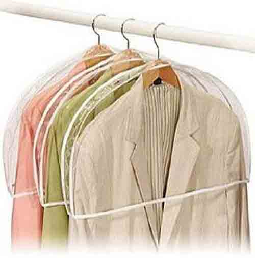 3 PACK CLEAR VINYL shoulder COVERS suit DRESS clothing PROTECTORS22" x