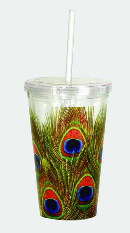 Insulated Reusable Acrylic Cup With Straw Travel Home School Reusable