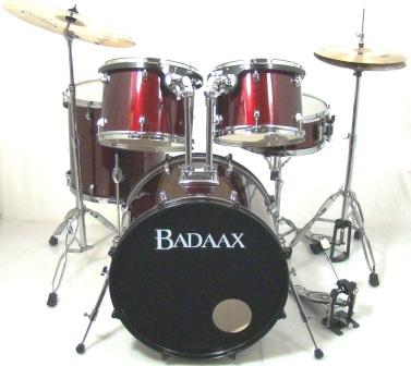 Badaax Formula 5 Piece Drum Set w/ Hardware in Wine Red