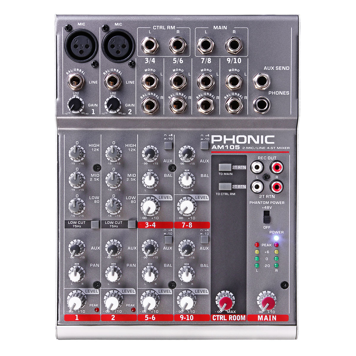 Phonic AM 105 2-Mic, Line 4-Stereo Mixer