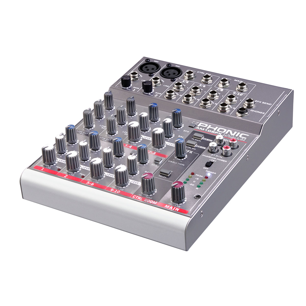 Phonic AM 105FX 2-Mic, Line 4-Stereo Mixer w/ EFX