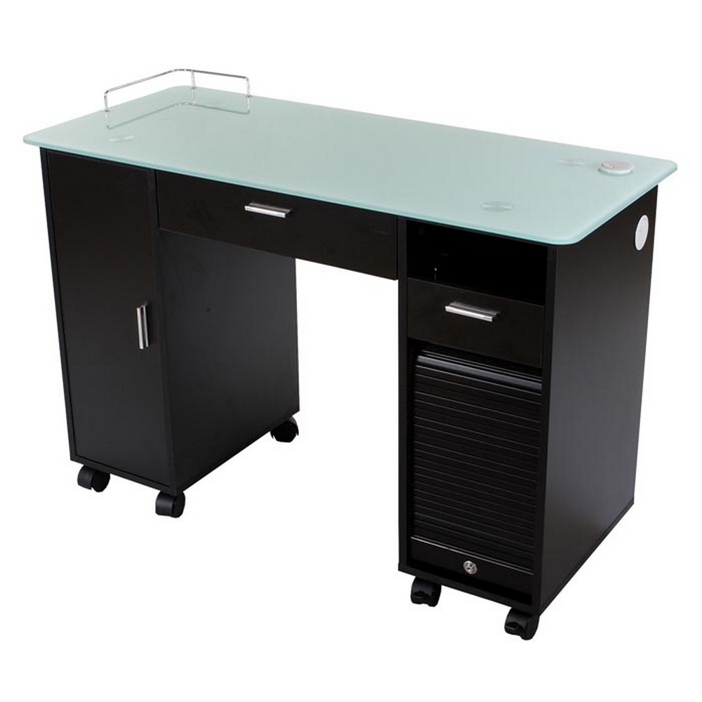New Lockable Black Nail Salon Manicure Table MF18B eBay