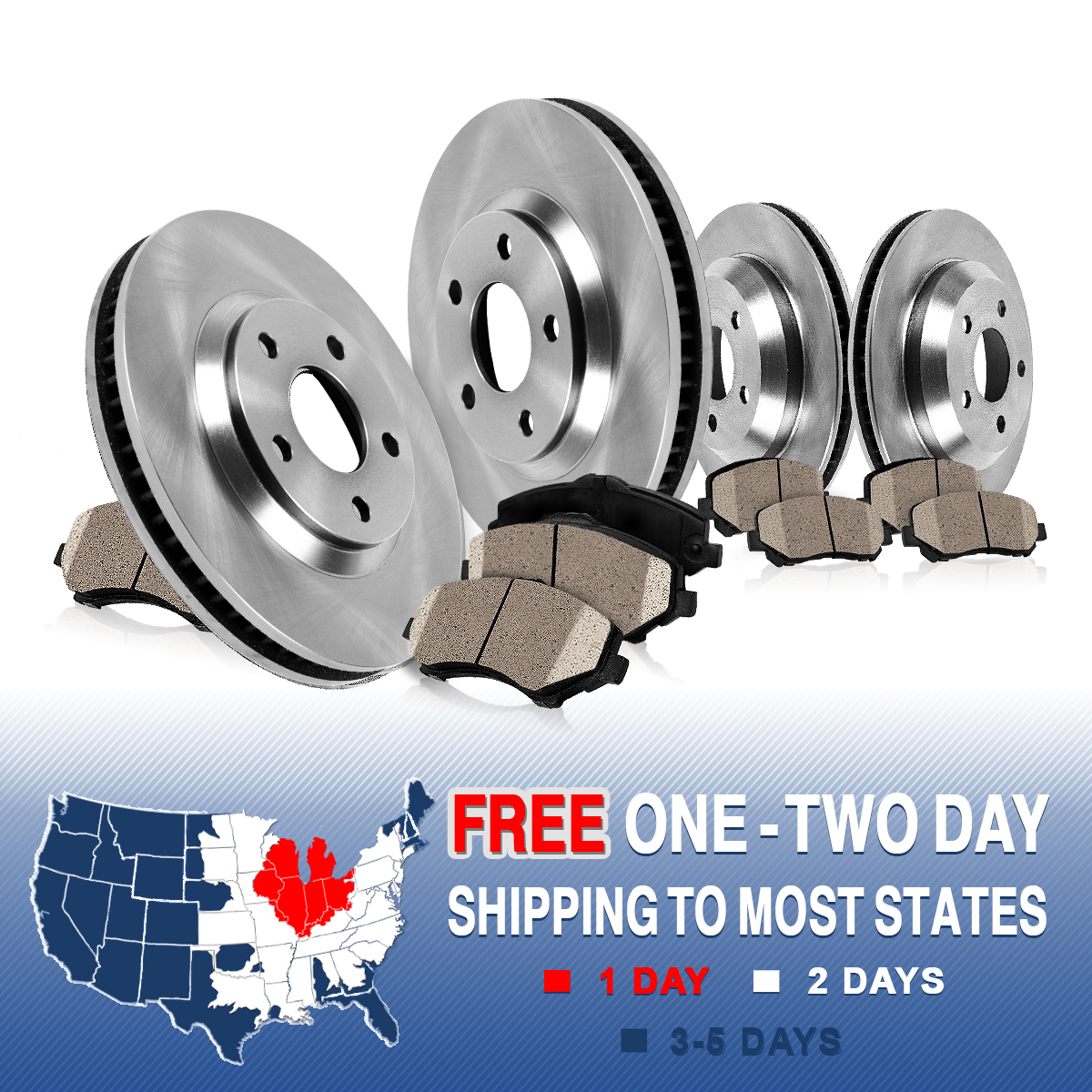 Front and Rear Quality Brake Rotors & Ceramic Pads 2003 2004 2005 DODGE