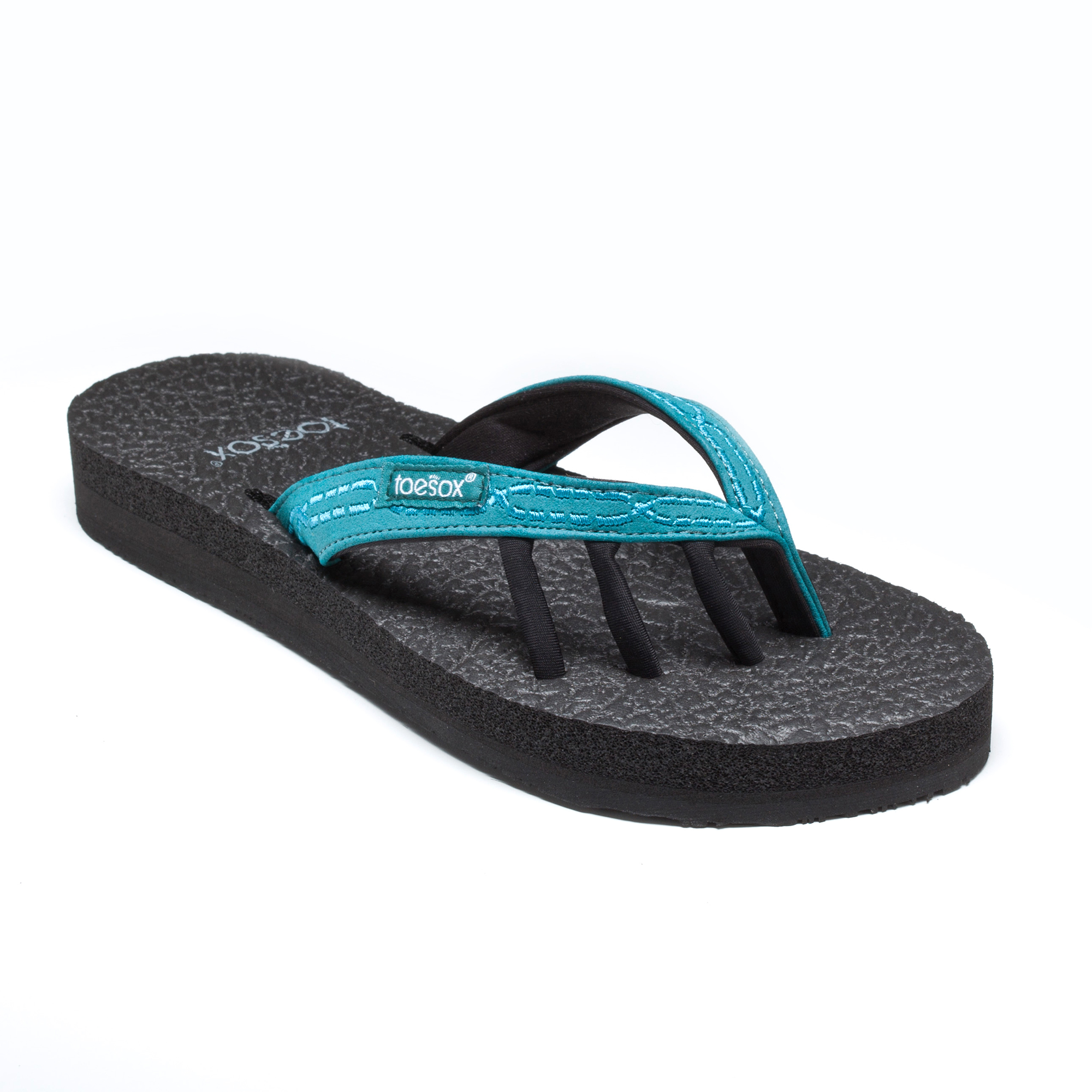 flat teal sandals