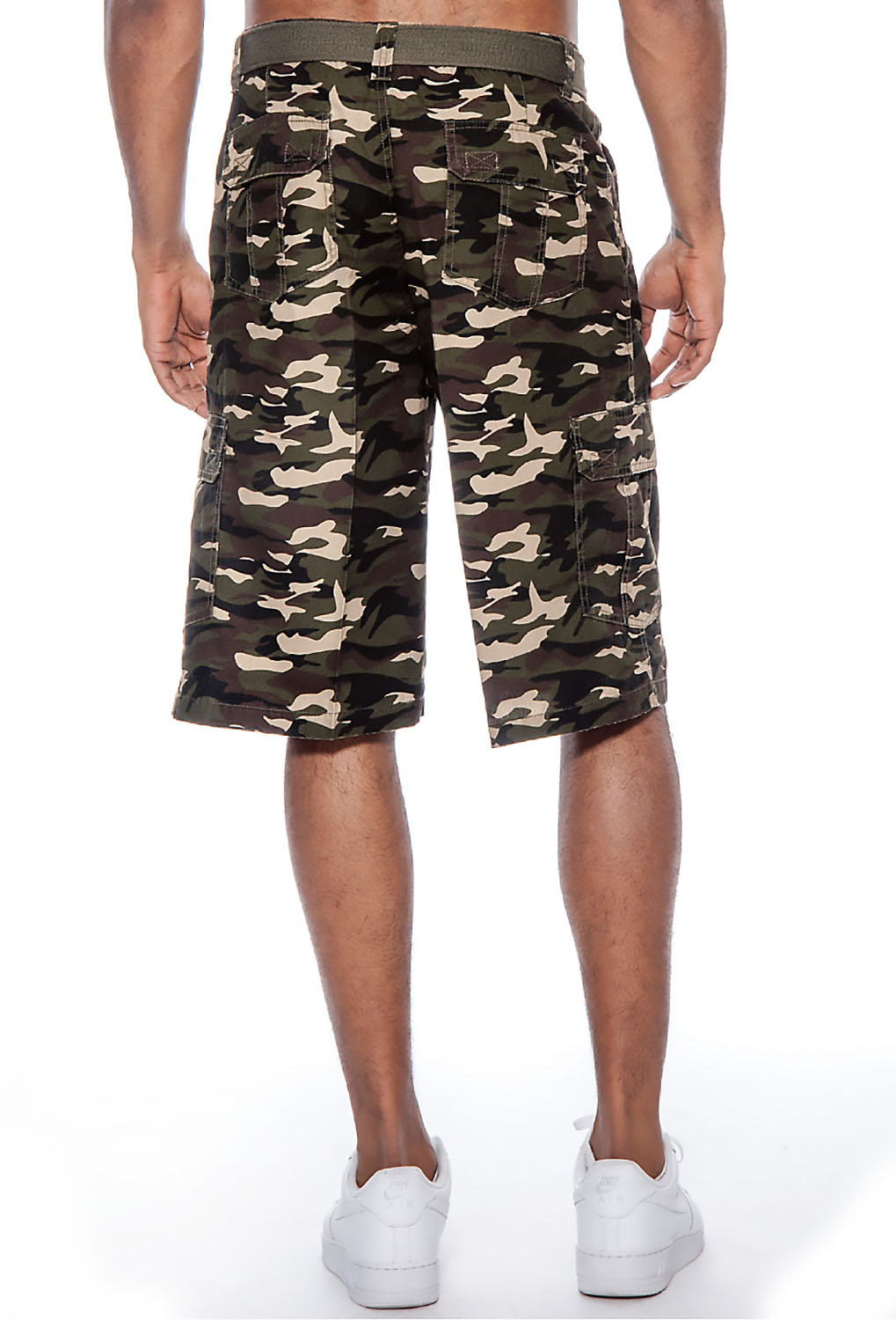 True Rock Men's Camouflage CAMO Belted Cargo Shorts eBay