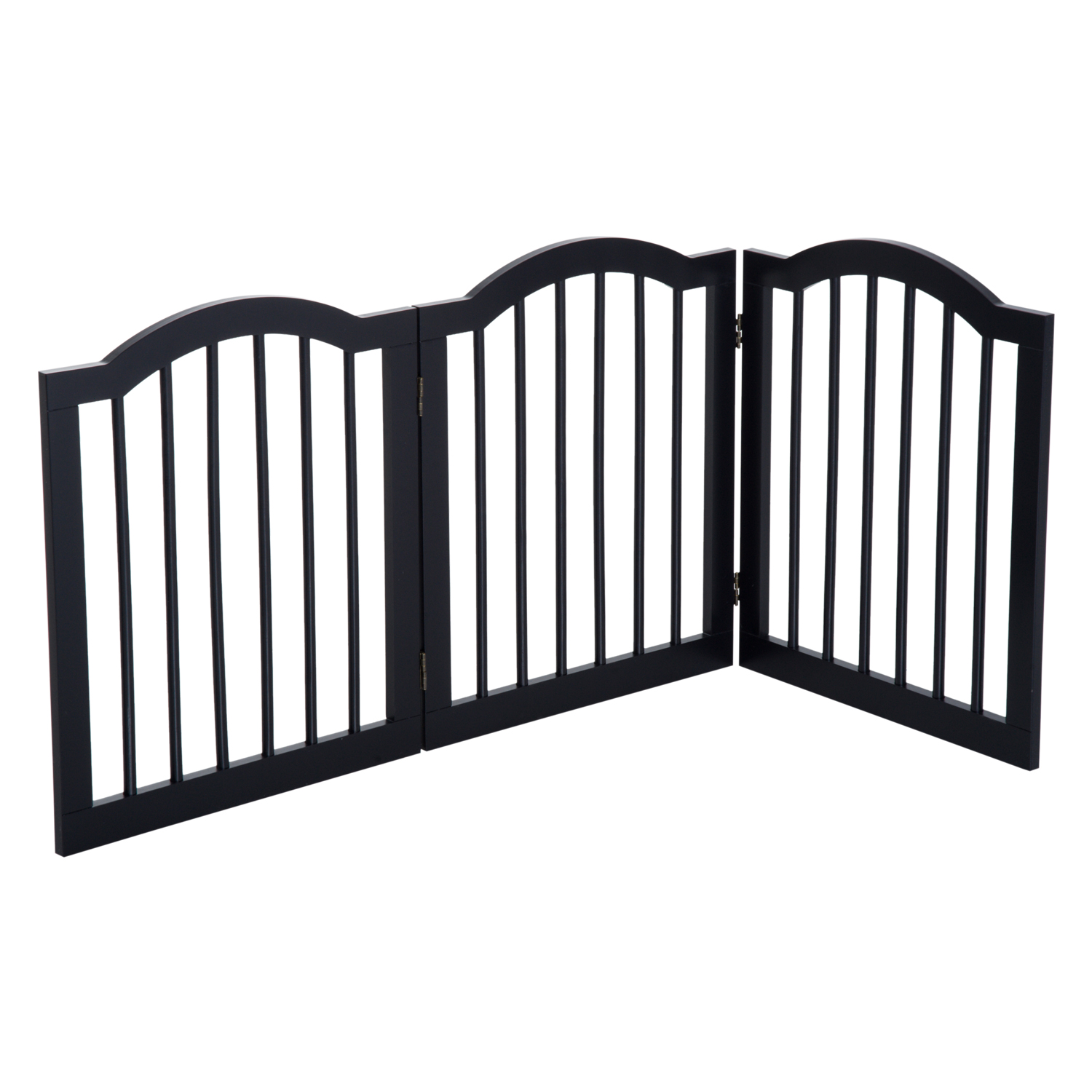 3 Panels Dog Gate Pet Cat Fence Safety Barrier Divider Freestanding Doorway Wood