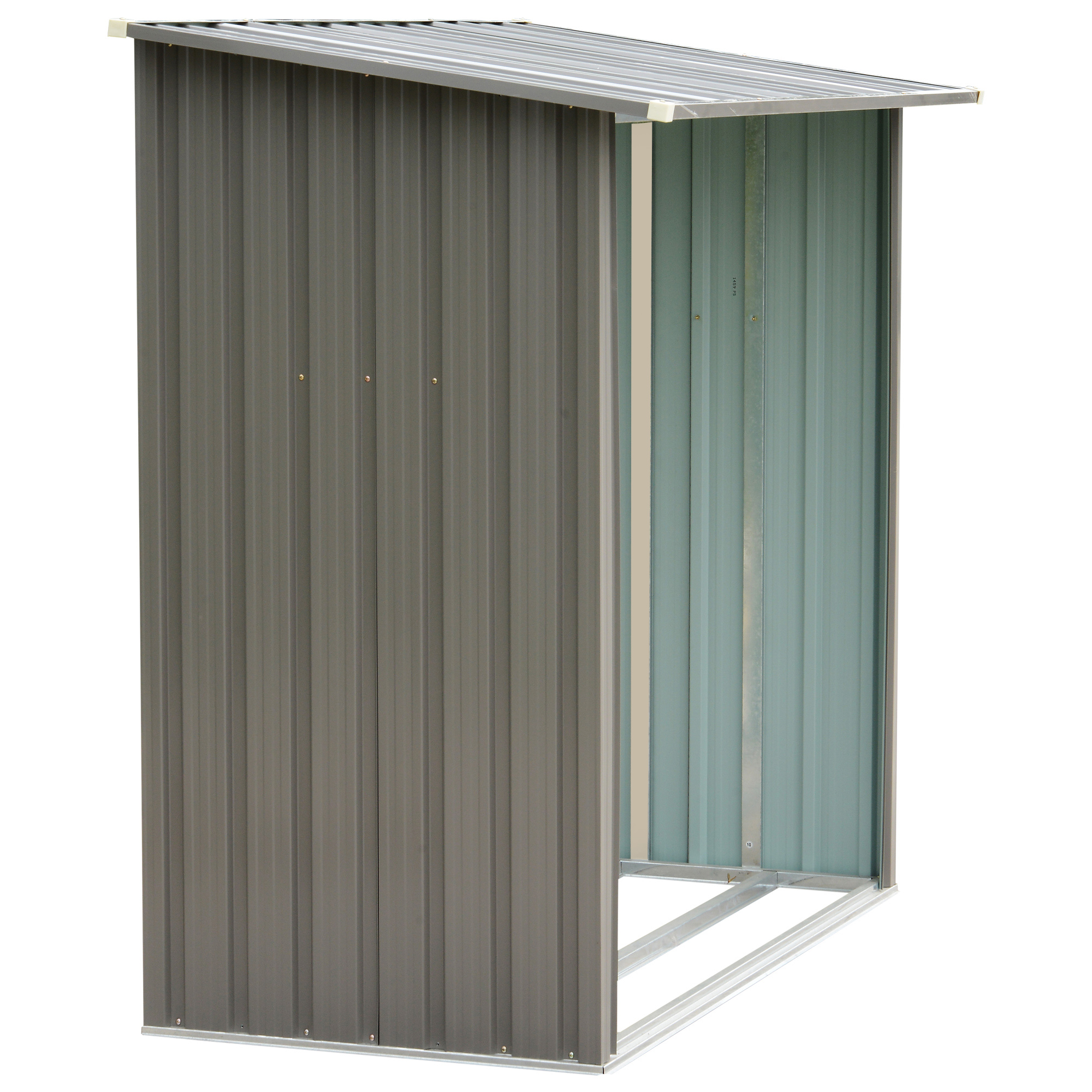 Abri Bûches Gris Acier Galvanisé