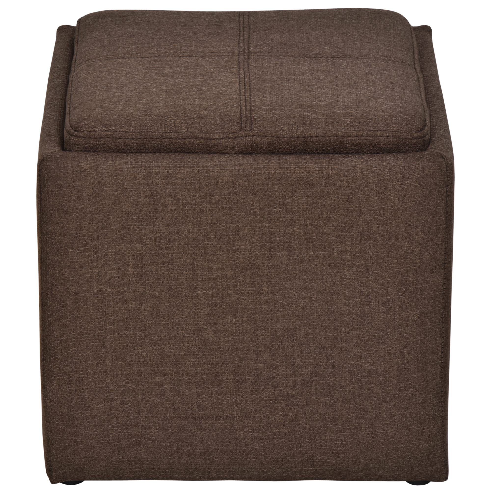 HOMCOM Sitzhocker mit Stauraum Fußhocker Polsterhocker Leinen 42x42x41cm 2 in