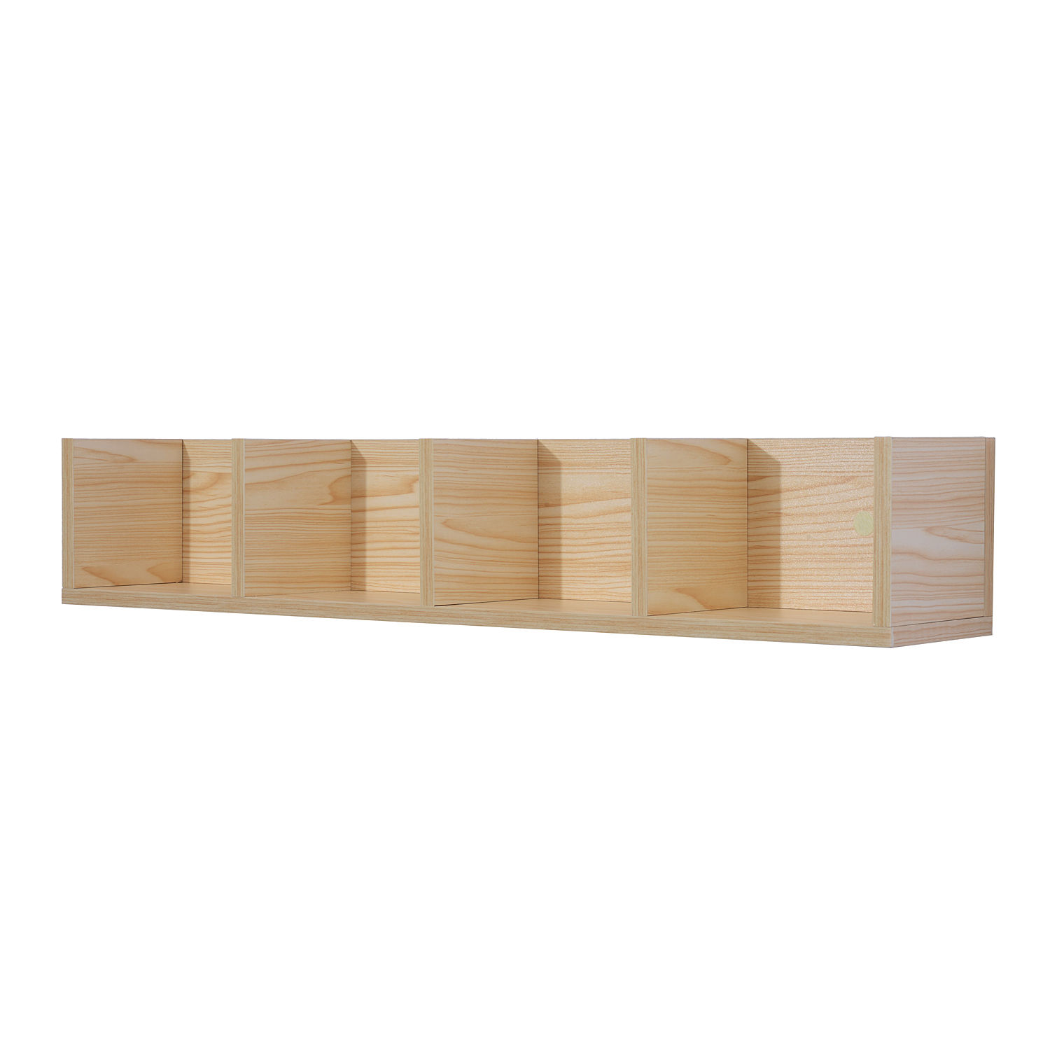 Modern Wall Mount Storage Shelf CD Media Storage Rack Wooden Unit 4 Cubes