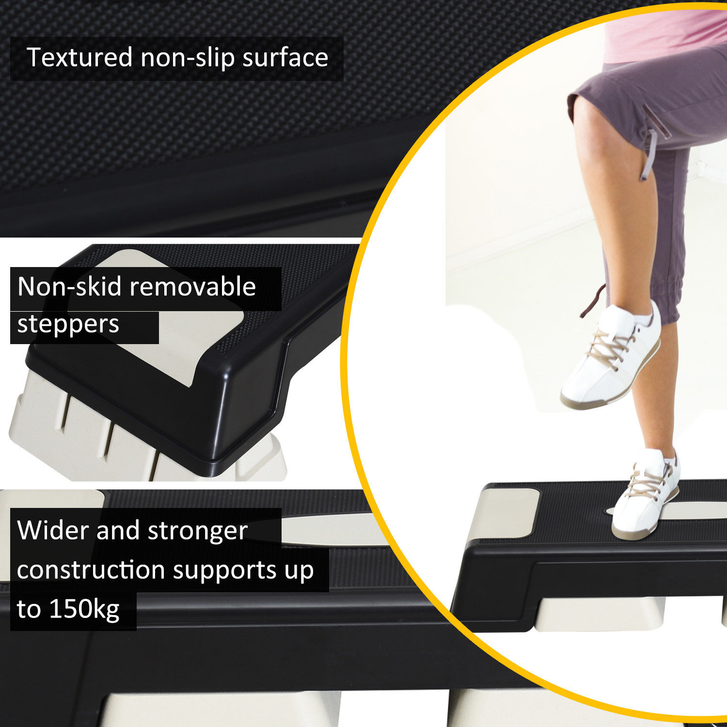 3 Levels Aérobic Step Adjustable Fitness Exercise Board Step Gym Platform