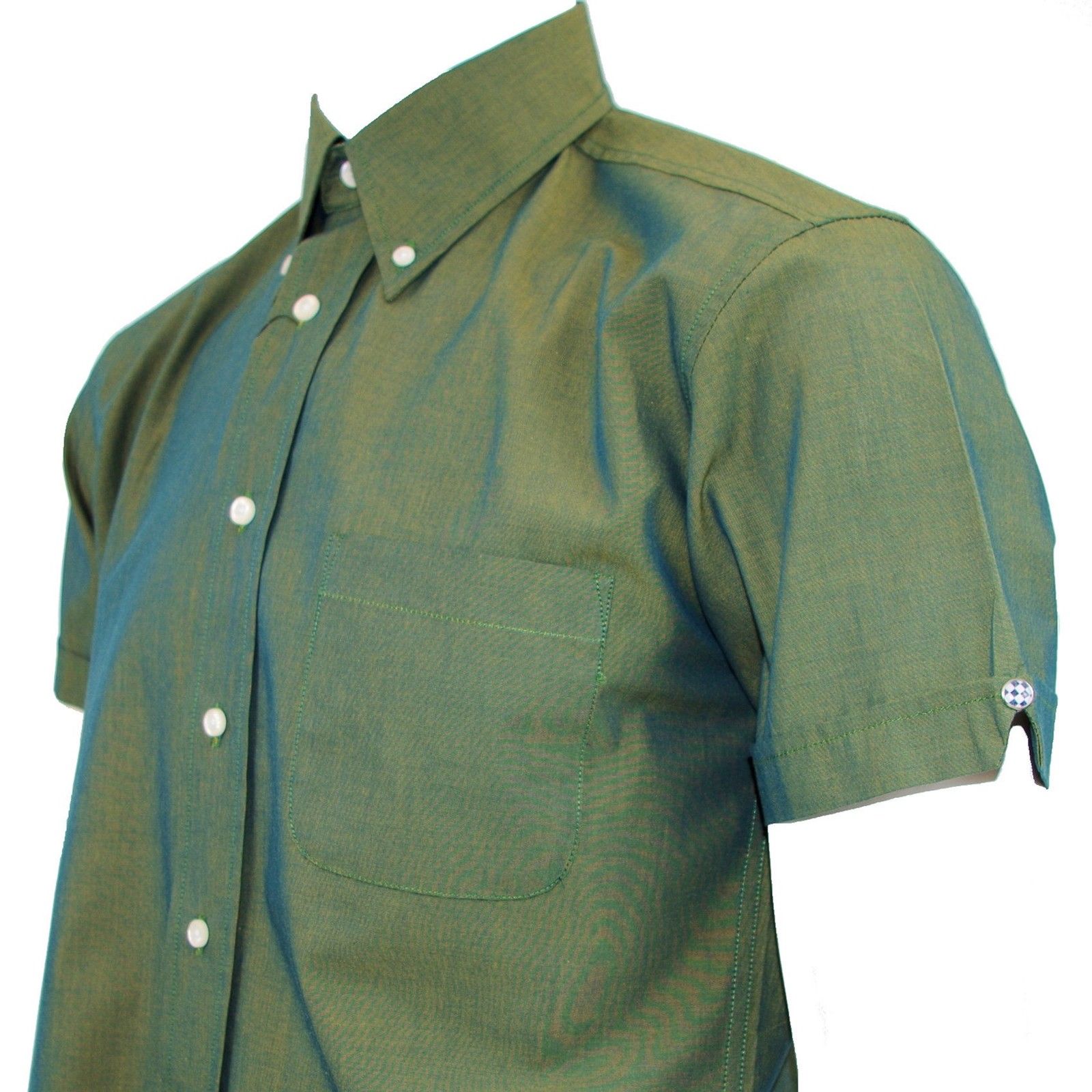 WARRIOR Rico green 2Tone Tonic classic button-down shirt size small-4XL