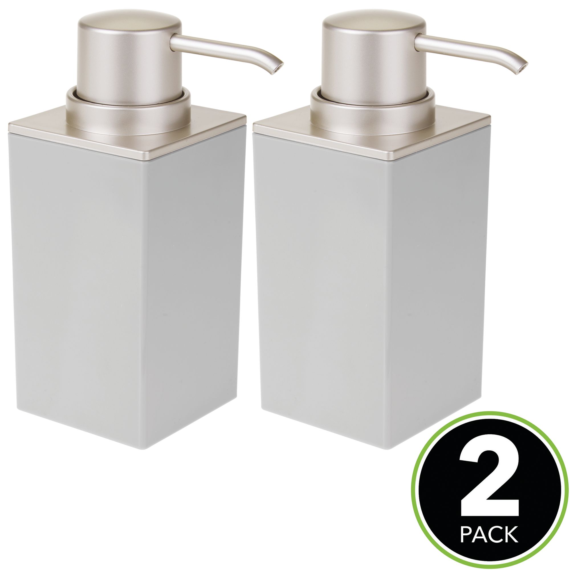 mDesign Square Plastic Refillable Soap Dispenser Pump